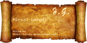 Hirczi Gergő névjegykártya